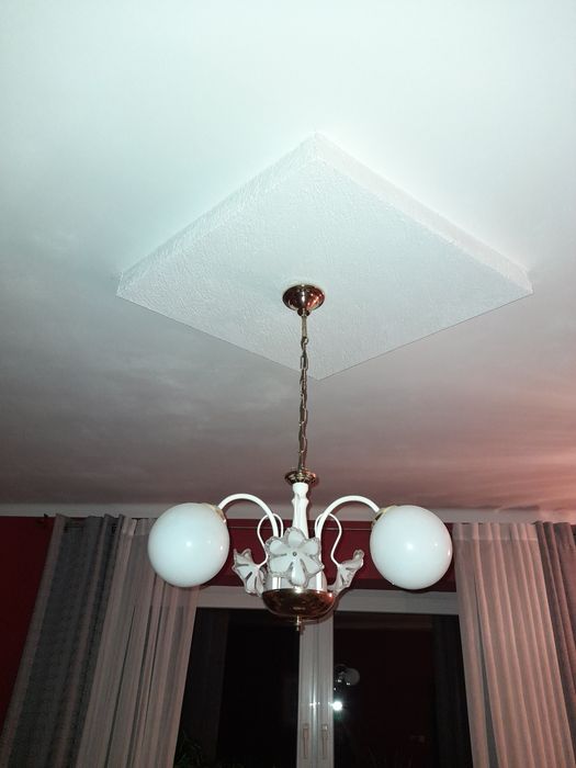 Lampa sufitowa 3-ramienna biało-złota E14