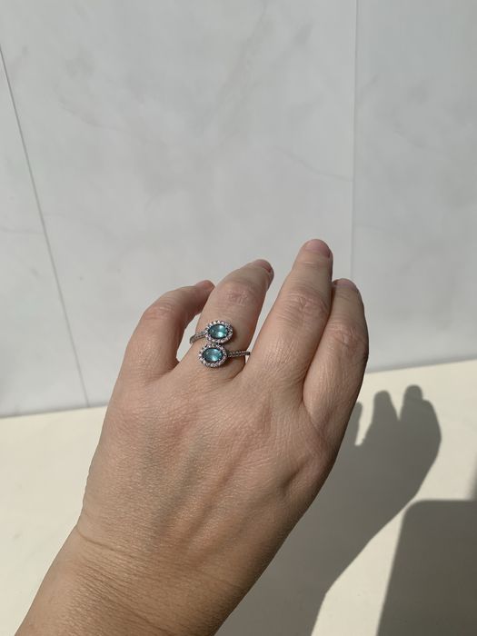 Срібна каблучка з апатитами, р.19