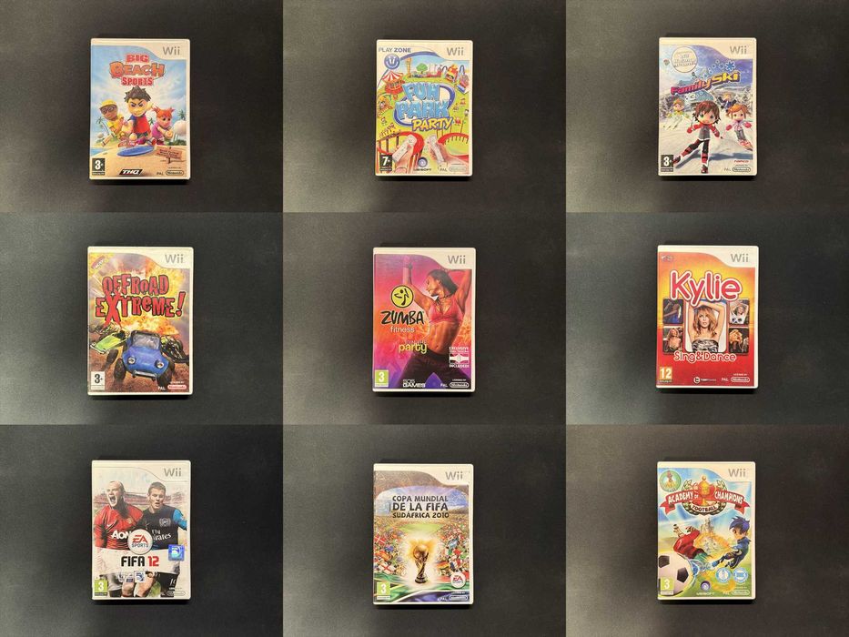 Lote 9 Jogos Wii - Diversão, Dança e Desporto em Família