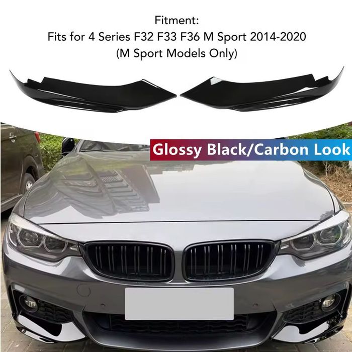 Накладки на бампер BMW F32 F36 жабры бампера БМВ Ф32 Ф36 элероны губа усы на бампер обвес губа сплитер юбка