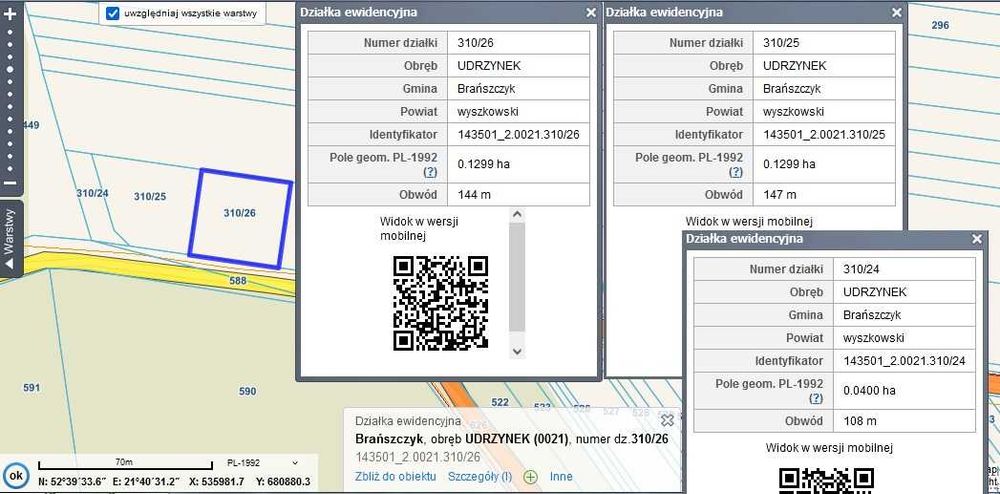 Sprzedam 2 działki budowlane przy lesie | 3000 m² | Udrzynek | asfalt