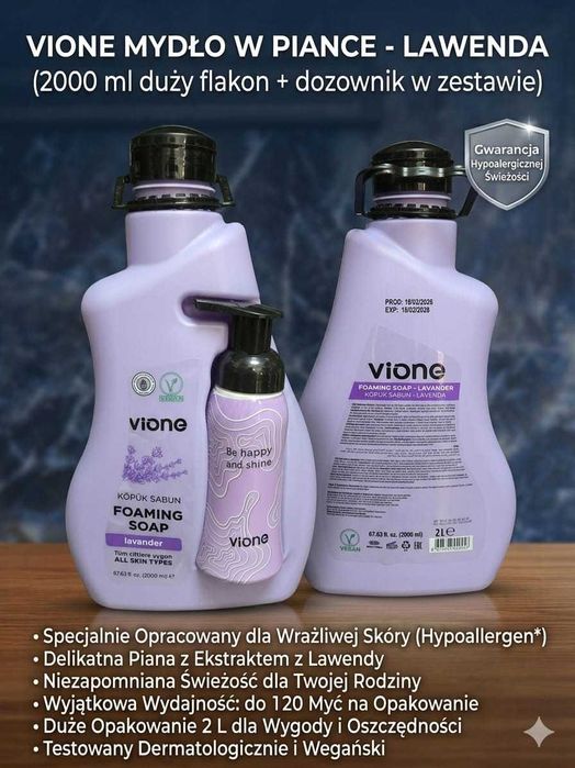 Luksusowe mydło w piance VIONE 2000ml NOWE