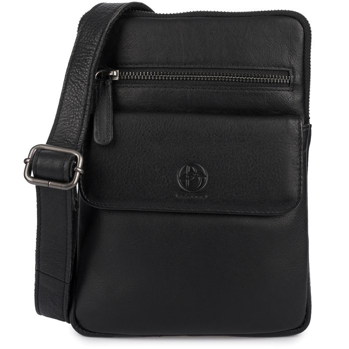 Torba skórzana czarna AMADEO 3 ze skóry naturalnej na portfel telefon