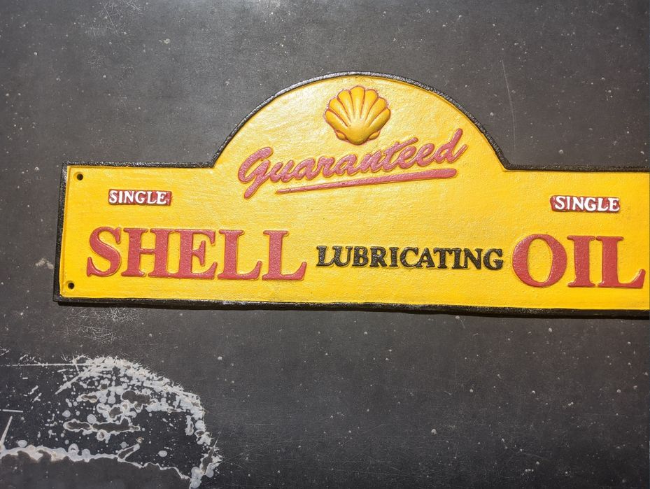 Placa Vintage SHELL – Decoração Retro em  Ferro Fundido 
Placa Vintag