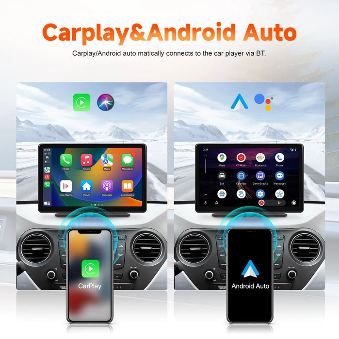 Rádio Android Auto Carplay 8 polegadas IPS Cámara DVR 2.5K FM BT NOVO
