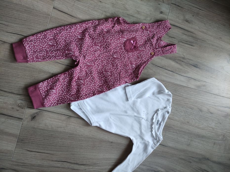 Komplet zestaw body ogrodniczki spodnie króliczek cool club wielkanoc