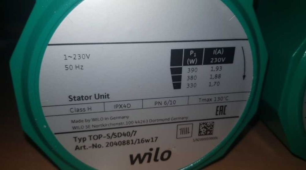 Bomba Wilo 3 velocidades trifasico