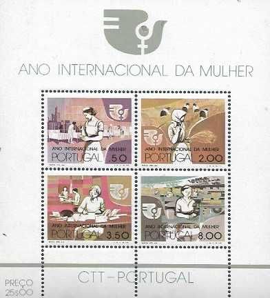1975 - BLOCO dos CTT nr 16  -Ano Internacional da Mulher -  Filatelia - Selos