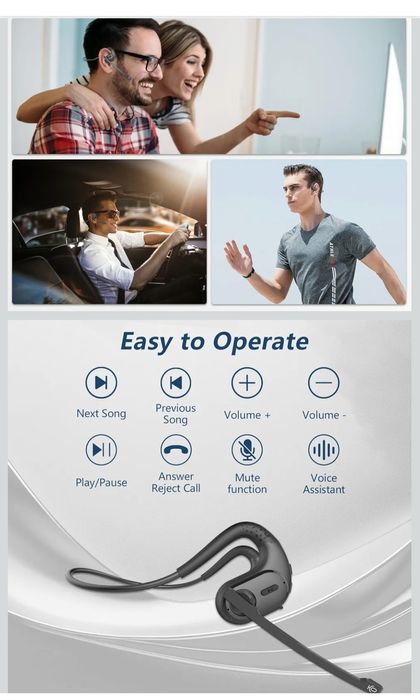 Bezprzewodowe słuchawki Bluetooth z wyjmowanym mikrofonem redukcja szu