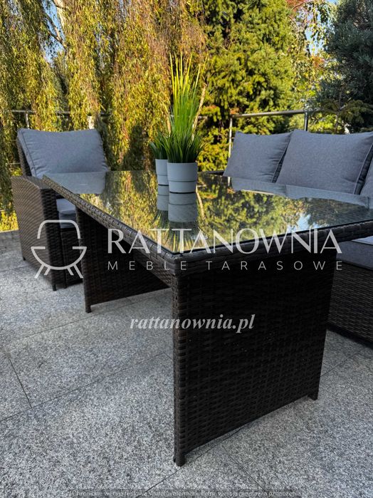 Narożnik Ogrodowy Zestaw Wypoczynkowy Technorattanowy 2 Kolory Premium