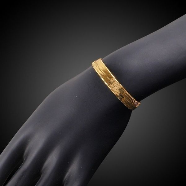 Pulseira de Corrente de Cobra 7 mm Banhado