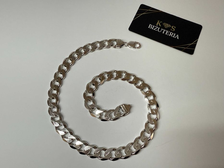 Srebrny Łańcuszek splot Pancerka 51 CM 128 GRAM ! PR. 925 Okazja !