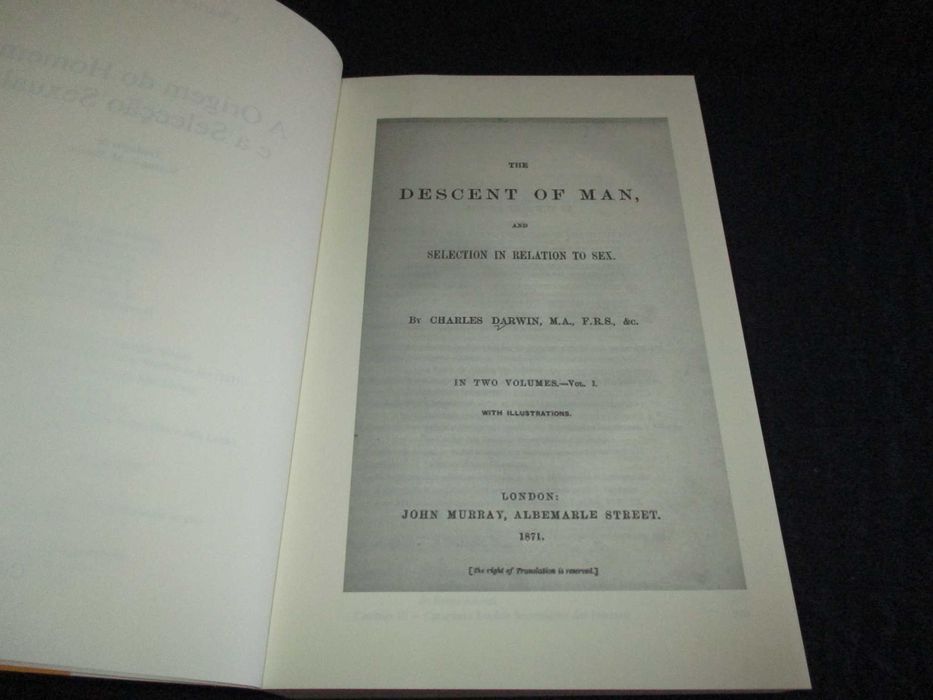Livro A Origem do Homem e a Selecção Sexual Charles Darwin