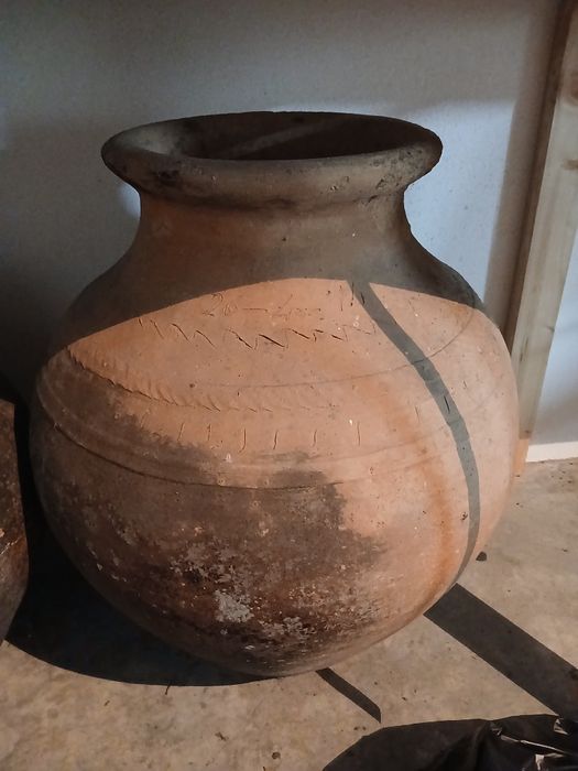Potes de barro decoração