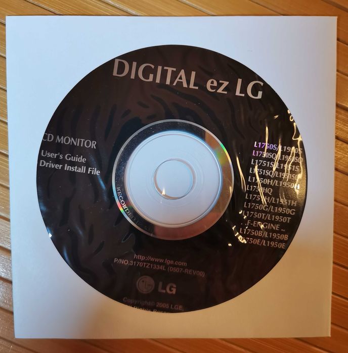 Samsung SyncMaster, DIGITAL ez LG - Driver Software CD