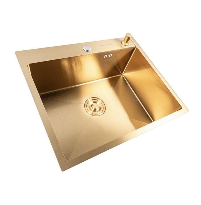 Мийка кухонна нержавіюча сталь PVD Gold для кухні VALESO 60*50 Handmade 3.0/0.8мм