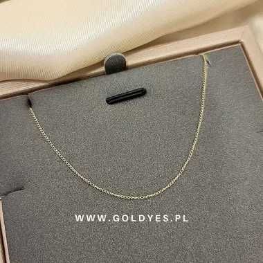 Złoty łańcuszek pancerka delikatny próba 585 14k