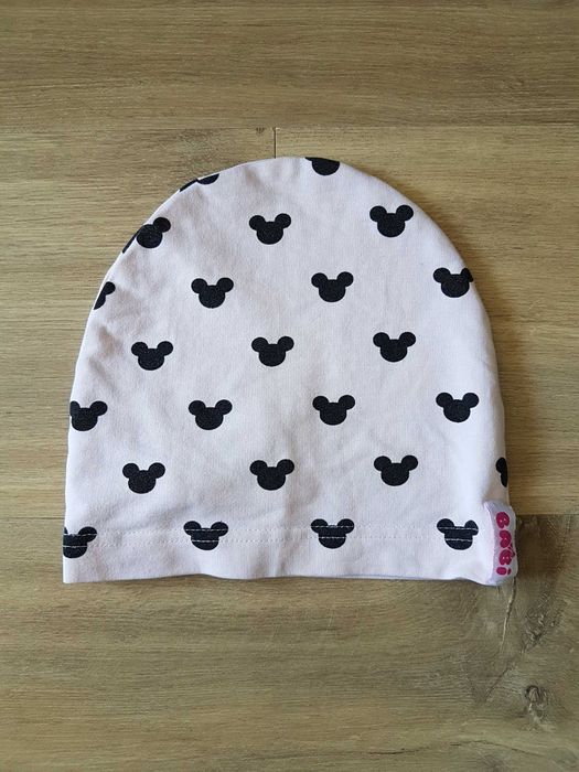 BABI bawełniana czapka i chusta z pomponami obwód 46cm 12-24 miesiące