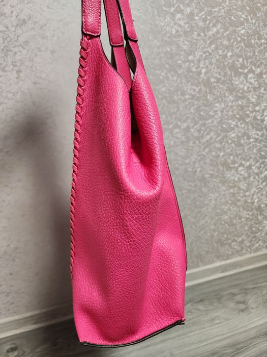 Кожаная сумка / малиновая сумка / большая сумка