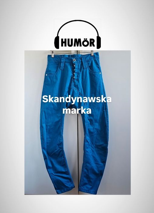Humör Santiago 32 męskie spodnie skręty jeans banana