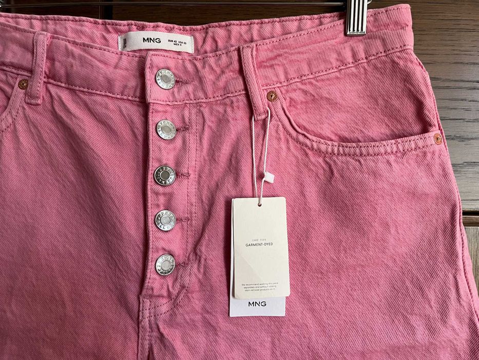 Рожеві джинсові шорти Mango з високою посадкою, нові, 100% бавовна, XL