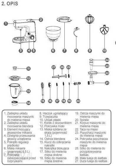 Robot kuchenny QILIVE Q.5101 Nowy 1000 Wat
