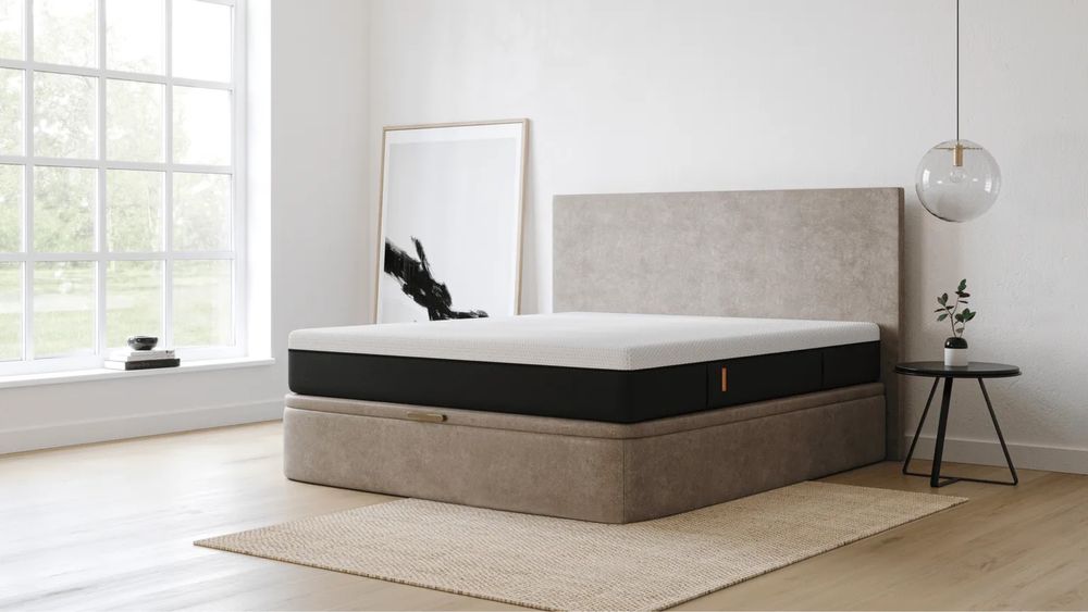 Cama Emma Sommier Estofado 180x200 com arrumação