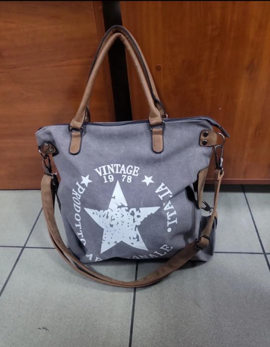 Torebka damska shopper szara