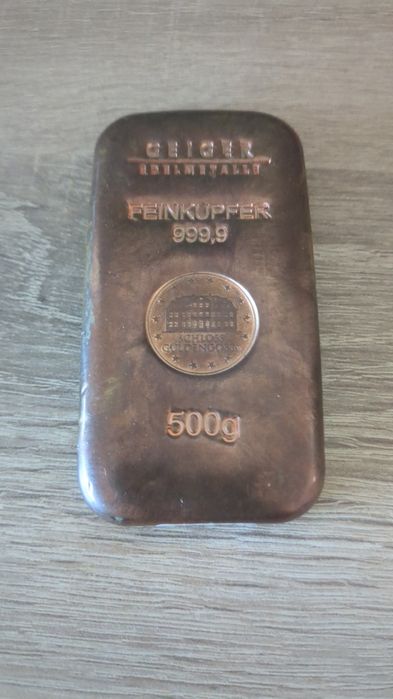 Barra / Lingote de 500G. Cobre Puro 999.9