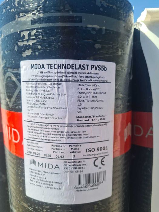 Papa Termozgrzewalna Mida Technoelast PV250 5mm -25st Szara Czerwona