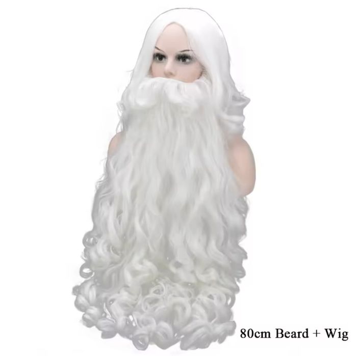 борода та перука Санти Миколая Діда Мороза