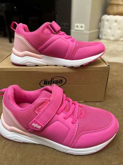 sneakersy Befado rozm 35/23 cm różowe rzepy lekkie biała podeszwa
