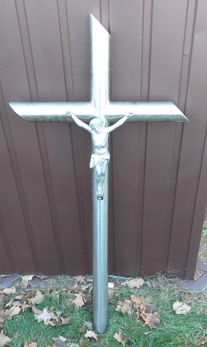 Krzyż ze stali nierdzewnej cmentarny, nagrobny.