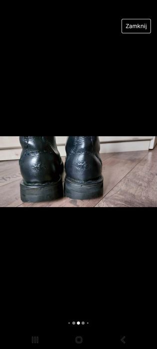 Glany skóra cockney r. 40 granatowe