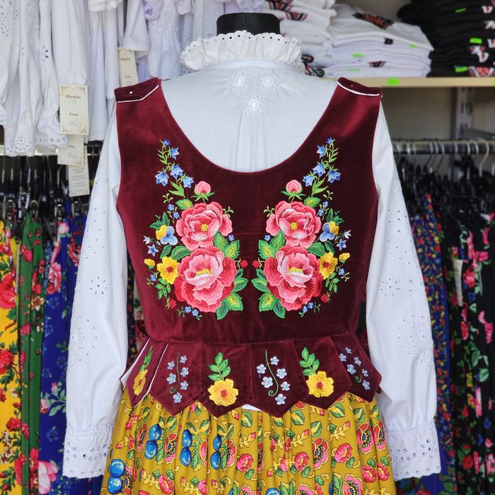 Piękny Gorset Góralski - haft w róże - Gorset regionalny Folk