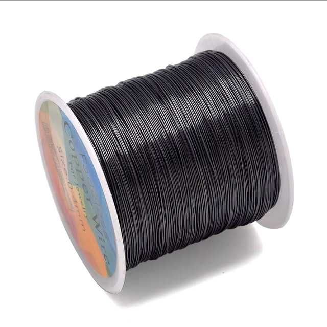 Drut miedziany 0,3mm kolor ciemny szary grafitowy - 100m