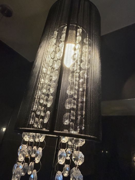 Lampa czarna glamour - krysztalki
