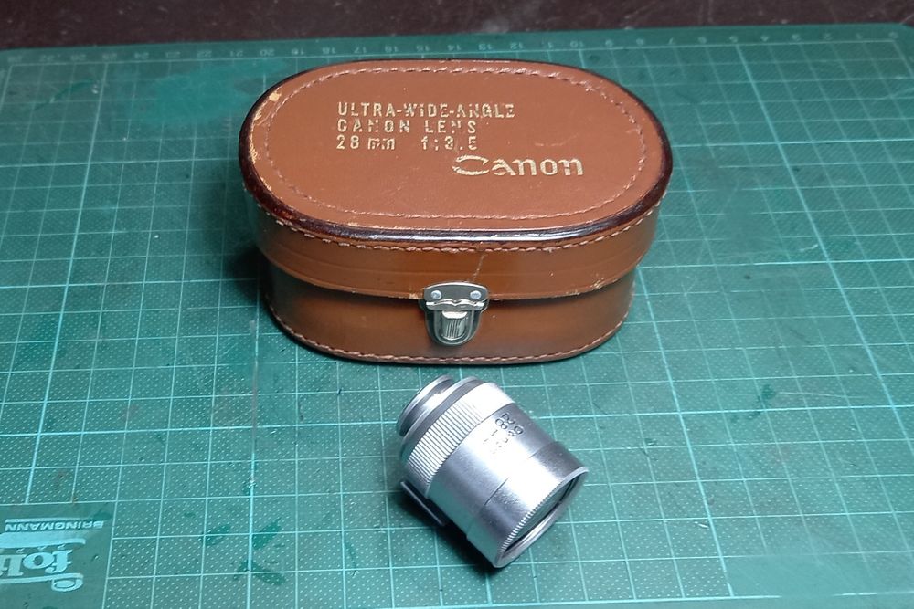 Viewfinder Canon 28mm mais bolsa original do conjunto lente + finder