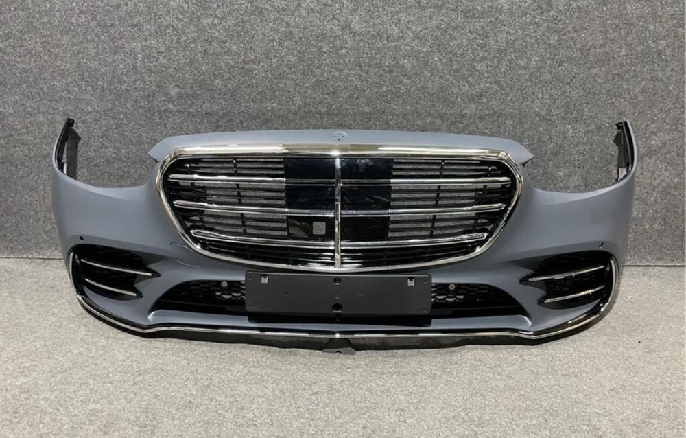 Бампер передний AMG решетка радиатора Mercedes W223 S223 S-class амг