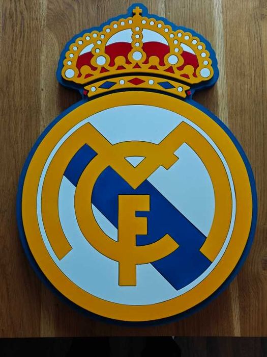 Duże Logo Real Madryt 60 cm - Efekt 3D