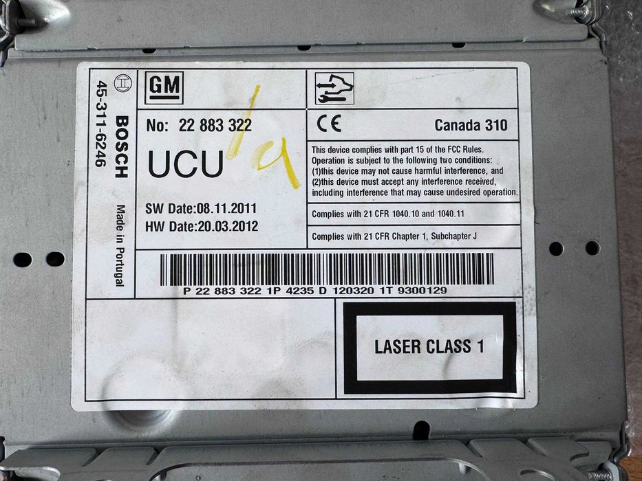 Radio Opel NAVI 600 - ekran, jedn centralna i panel Astra J, Insignia