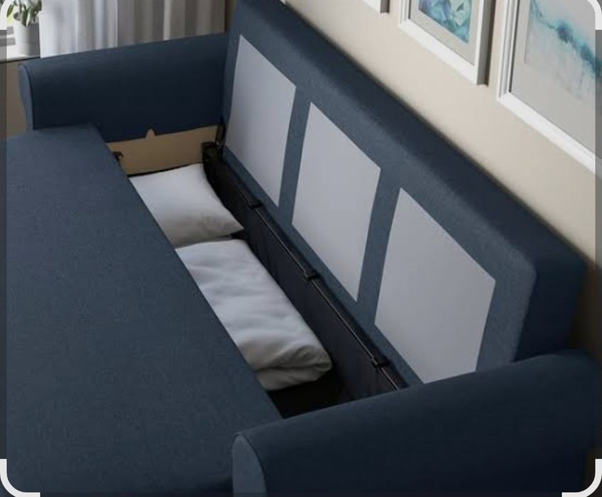 Sofá cama azul escuro IKEA