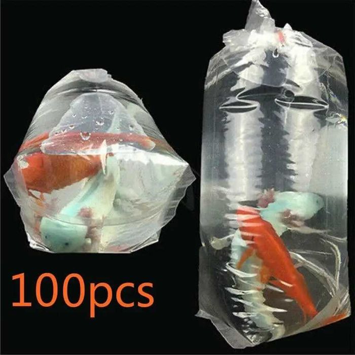Sacos plástico transparente para transporte / envio de peixes e corais