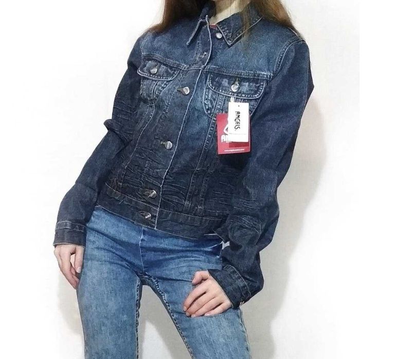 Джинсовая куртка синяя на девочку подростка 158-164см.