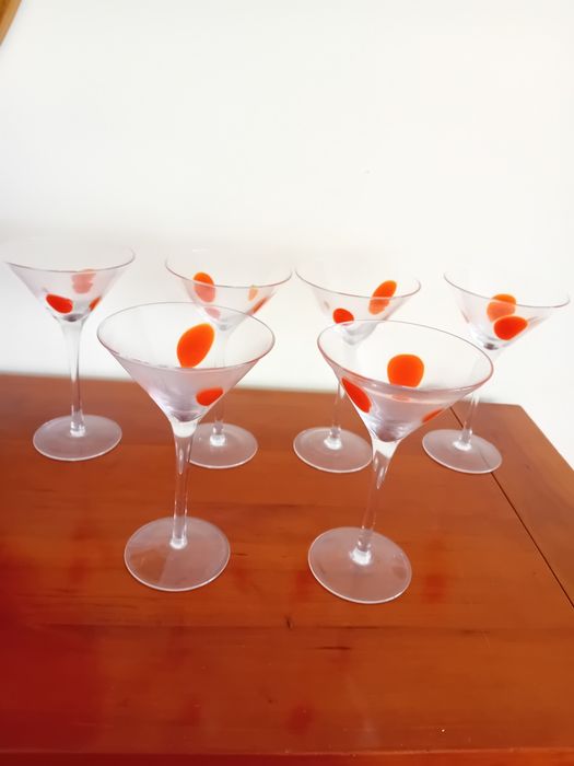 6 taças de cocktail