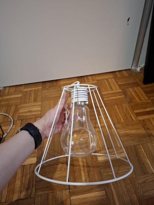 Klosz na żarówkę lampę biały industrialny loft