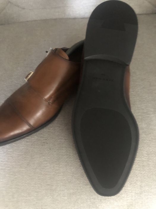 Sapatos novos fivela fato couro zara 45