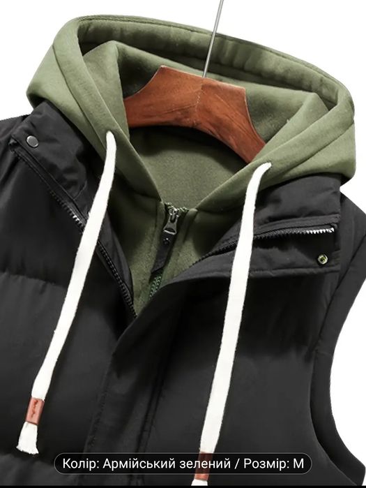 Жилетка Унісекс ( M - L- XL )товста з капюшоном