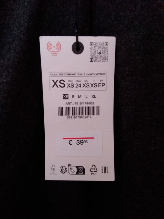 Calças/calções meia perna ZARA XS cinza