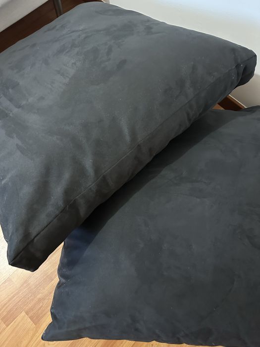 Almofadas Oversized Aveludadas Pretas 88x88 cm - salas de cinema
